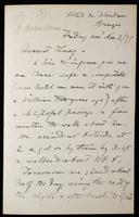 Letter to "Dearest Lucy" (Lucy Madox Brown Rossetti)