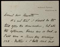 Letter to "Dearest Mrs Rossetti" (Lucy Madox Brown Rossetti)