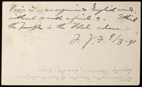 Postcard from F. J. F. [Frederick James Furnivall] to William Michael Rossetti