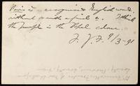 Postcard from F. J. F. [Frederick James Furnivall] to William Michael Rossetti