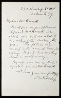 Letter from J. T. Nettleship to My dear Mr. Rossetti