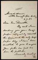 Letter to &quot;Dear Mrs. Rossetti&quot; (Lucy Madox Brown Rossetti) (MS23 L.2.7)