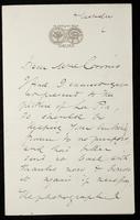 Letter to Mrs Coronio [Aglaia Coronio] (MS23 D.8.17)