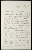 Letter to Mrs Coronio [Aglaia Coronio] (MS23 D.8.16)