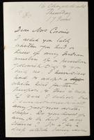Letter to Mrs Coronio [Aglaia Coronio] (MS23 D.8.14)