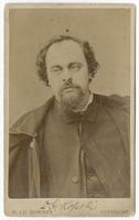 Signed photograph of Dante Gabriel Rossetti on card