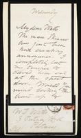 Letter to Theodore Watts-Dunton, with envelope