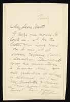 Letter to Theodore Watts-Dunton; Envelope addressed to W. T. Watts [Theodore Watts-Dunton] (MS23 D.6.24)