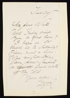 Letter to Theodore Watts-Dunton; Envelope addressed to W. T. Watts [Theodore Watts-Dunton] (MS23 D.6.17)