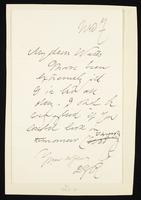 Letter to Theodore Watts-Dunton; Envelope addressed to W. T. Watts [Theodore Watts-Dunton] (MS23 D.6.15)