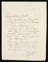 Letter to Theodore Watts-Dunton; Envelope addressed to W. T. Watts [Theodore Watts-Dunton] (MS23 D.6.11)