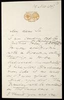 Letter to W. Blackmore (William Blackmore) (MS23 D.11.2)
