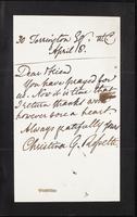 Letter to Frederic James Shields (MS23 C.6.3)