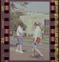 Two athletes fencing