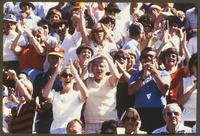 Football fans cheering