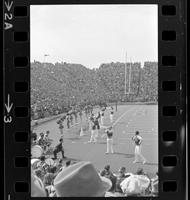 University of Kansas Cheerleaders Perform for football fans