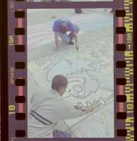 Sidewalk art for "Best Display of KU Tradition" - Homecoming 2002