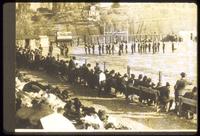 KU Marching Band Performing in Front of a Crowd