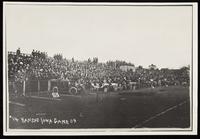 Football fans in the bleachers at McCook Field