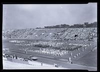 KU Marching Band Performing on the Football Field