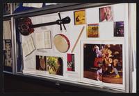Music-themed library exhibit display case