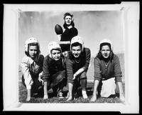Women in football helmets