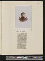 [1-a] Portrait of Carrie M. Watson by Willis Studio, Lawrence, KS/newspaper clipping: 5-20-1876 Daily Tribune, "Orophilian Society"