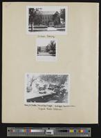 [56] Two exterior photographs of Watson Library/ photograph: Laguna Beach picnic: Mary M. Smelser, Ida and Jane Griffith, Miss Griffith, Carrie M Wats...