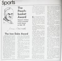 "The Peach-basket Award", Alumni Magazine, v. 75, no. 1, p. 6