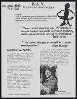 B.A.N. : blacks against nukes (July-Aug 1984)